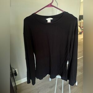 H&M Black Long Sleeve Crewneck Top